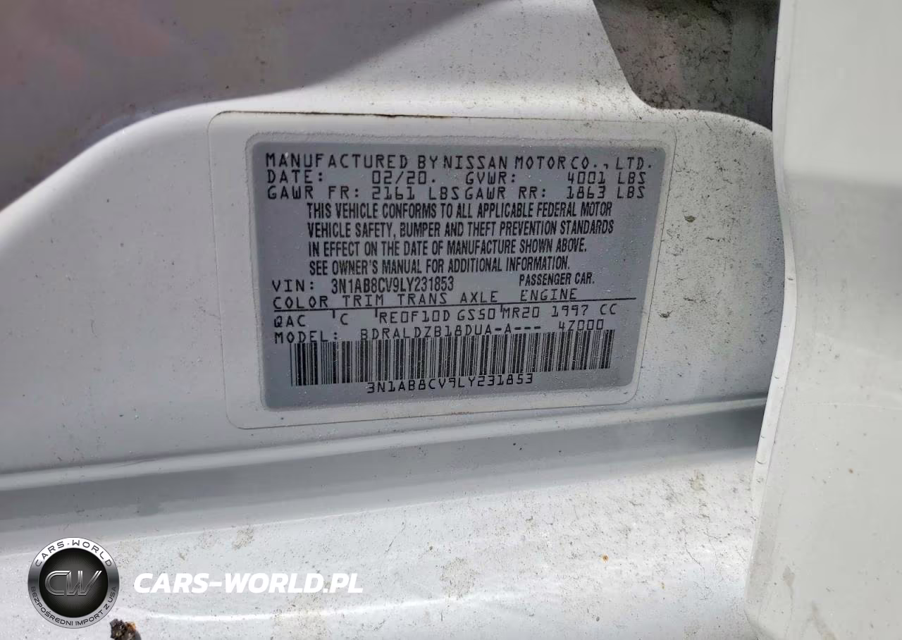 2020 Nissan Sentra Sv VIN:3N1AB8CV9LY231853 - 12