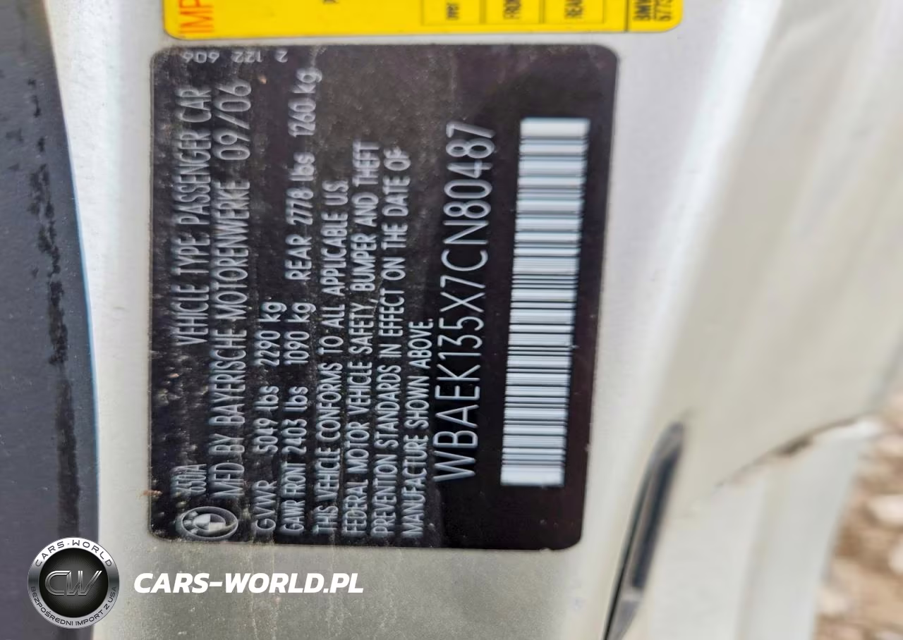 2007 BMW 650 I VIN:WBAEK135X7CN80487 - 12