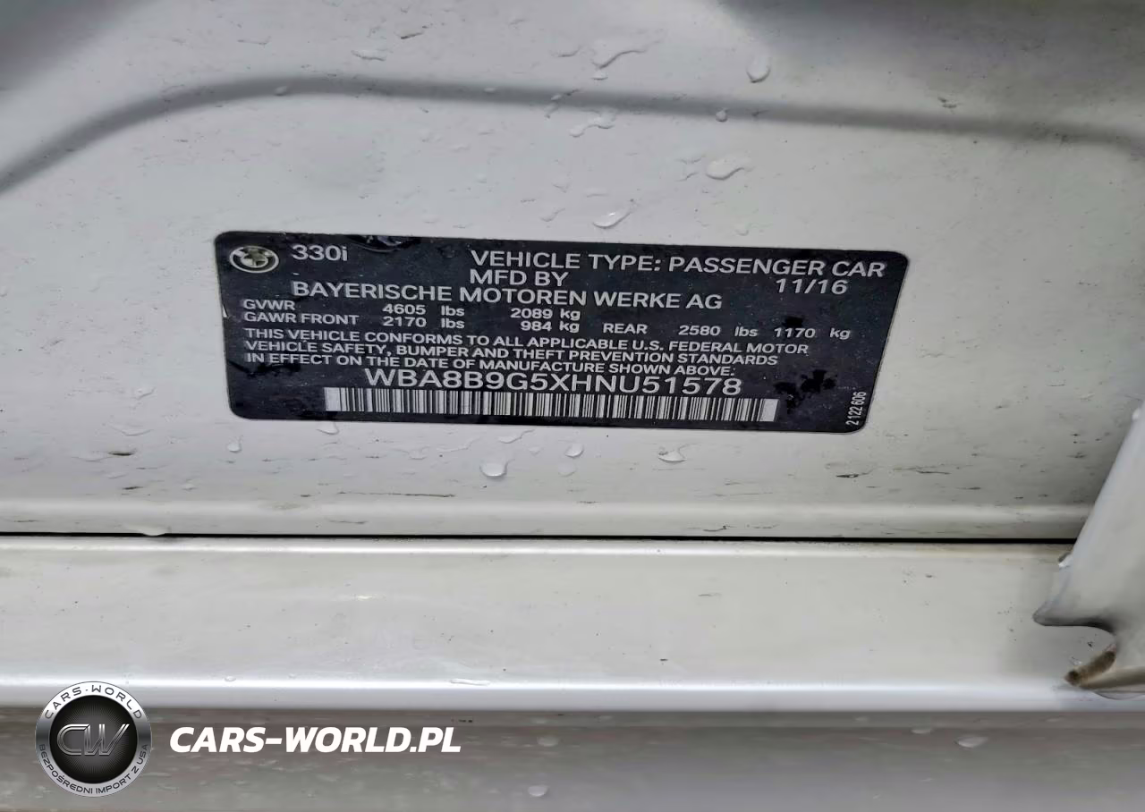 2017 BMW 330 I VIN:WBA8B9G5XHNU51578 - 12