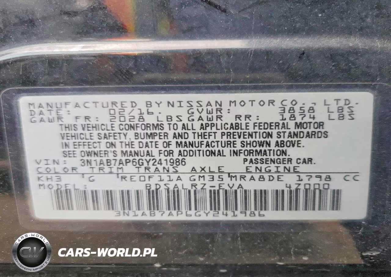 2016 Nissan Sentra Sr VIN:3N1AB7AP6GY241986 - 12