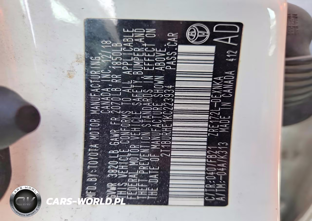 2019 Toyota Corolla Le VIN:2T1BURHE1KC223934 - 13