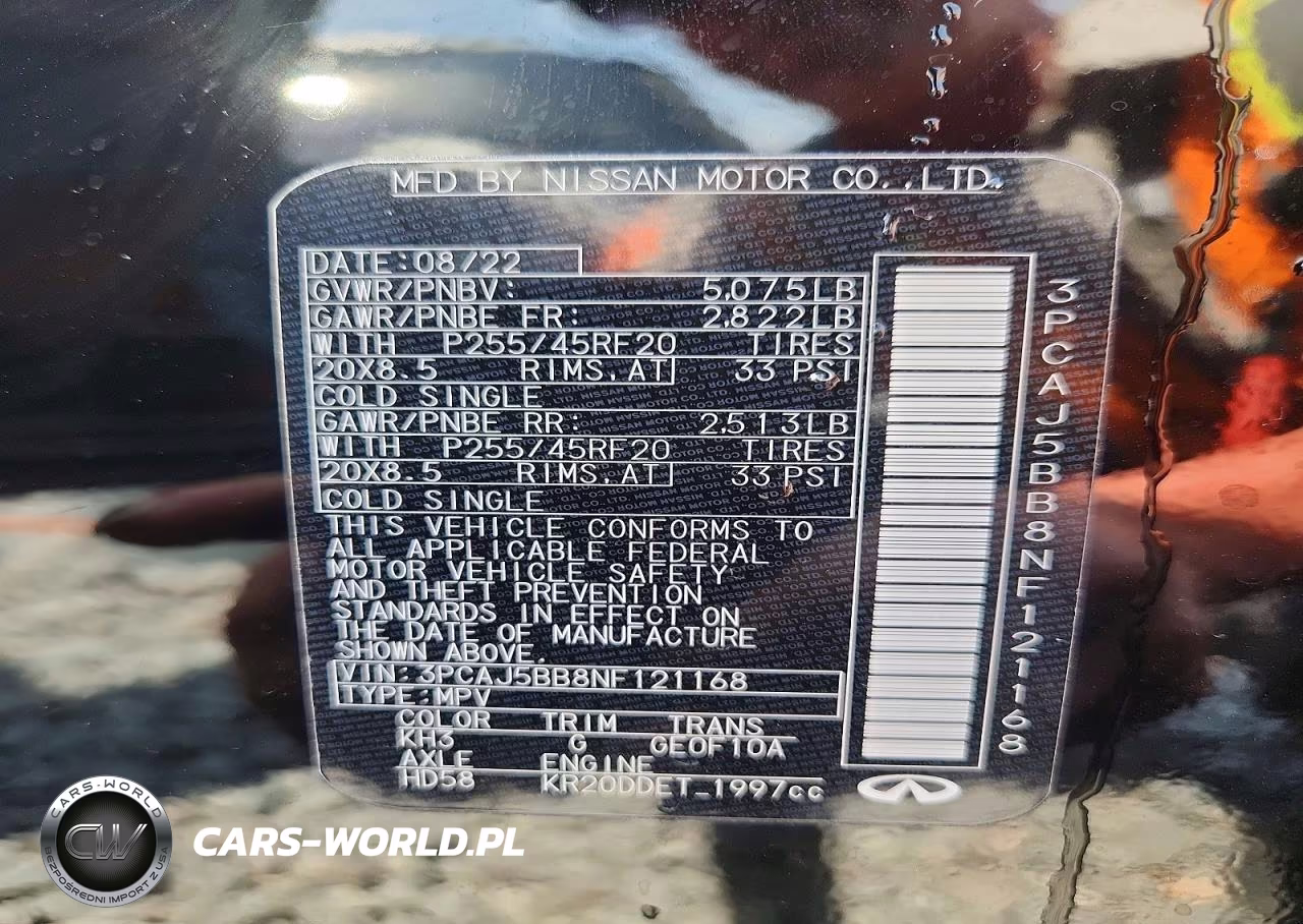 2022 Infiniti Qx50 Luxe VIN:3PCAJ5BB8NF121168 - 14