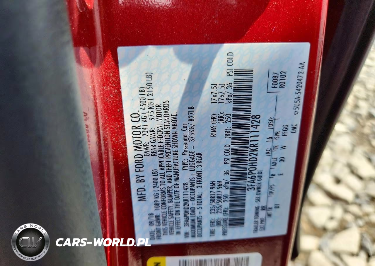2019 Ford Fusion Se VIN:3FA6P0HD2KR111428 - 12