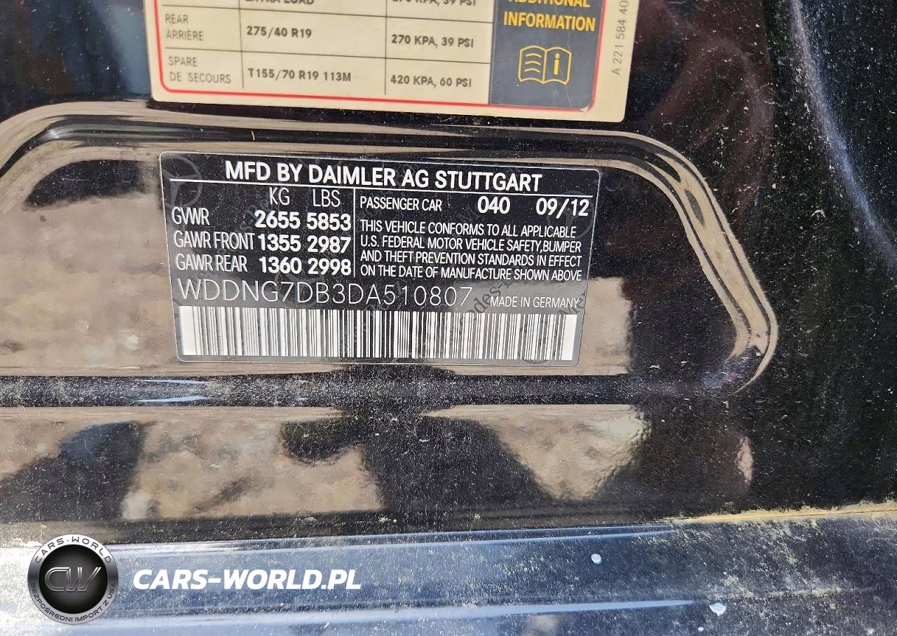 2013 Mercedes-Benz S 550 VIN:WDDNG7DB3DA510807 - 12