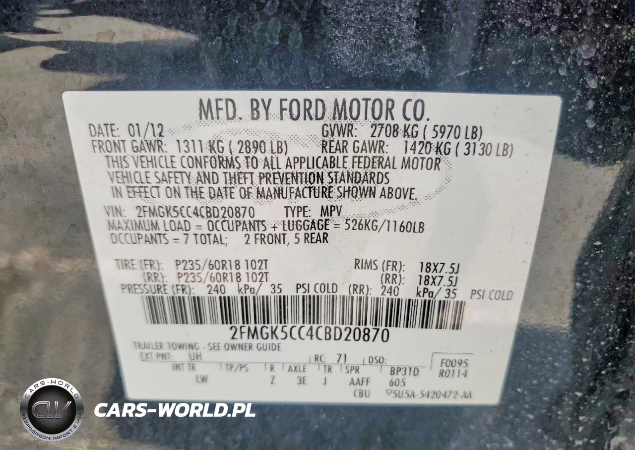 2012 Ford Flex Sel VIN:2FMGK5CC4CBD20870 - 13