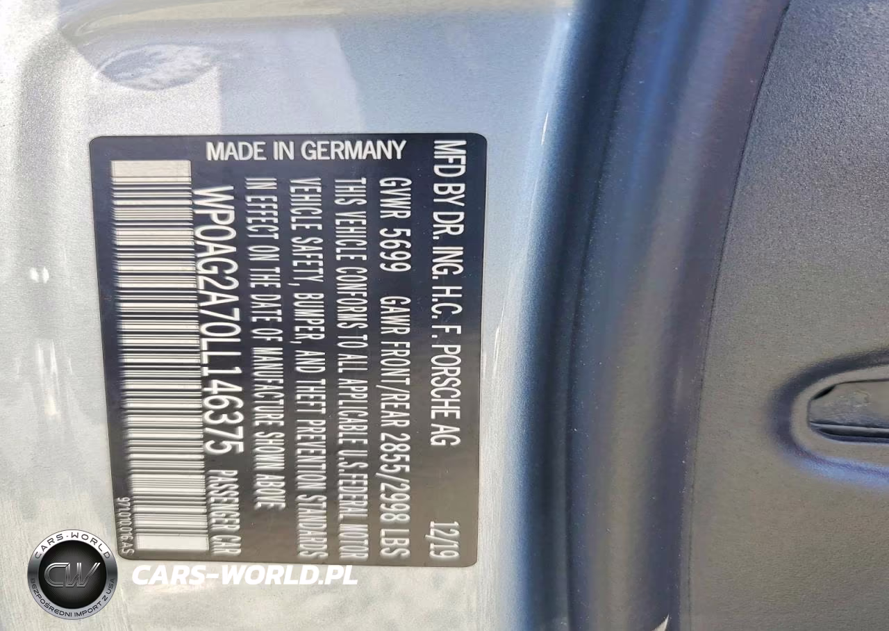 2020 Porsche Panamera Gts VIN:WP0AG2A70LL146375 - 12