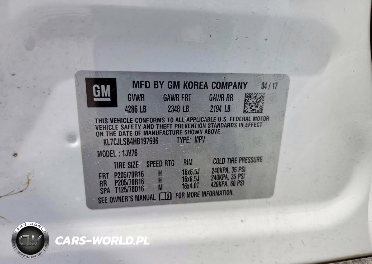 2017 Chevrolet Trax 1Lt VIN:KL7CJLSB4HB197696 - 13