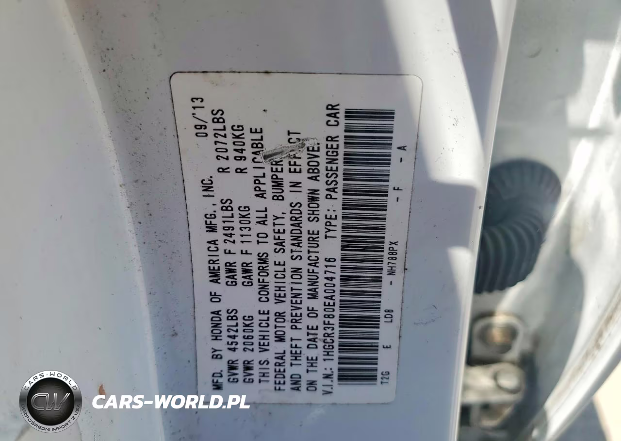 2014 Honda Accord Exl VIN:1HGCR3F80EA004716 - 12