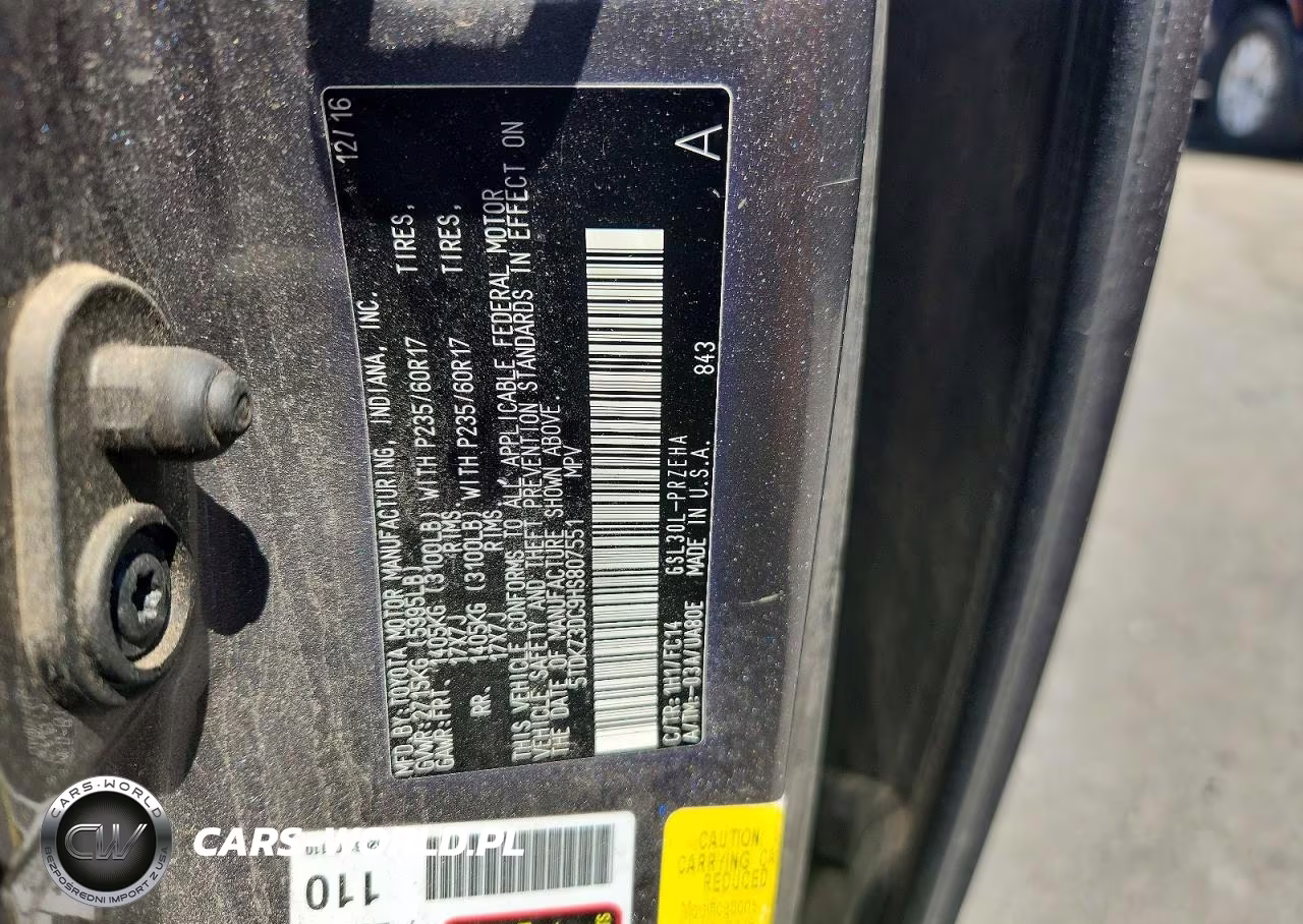 2017 Toyota Sienna Le VIN:5TDKZ3DC9HS807551 - 13
