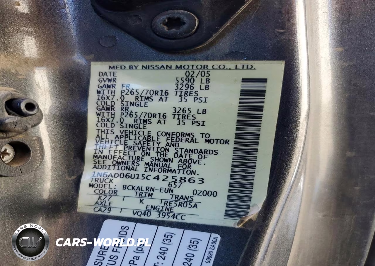 2005 Nissan Frontier Se VIN:1N6AD06U15C425863 - 12