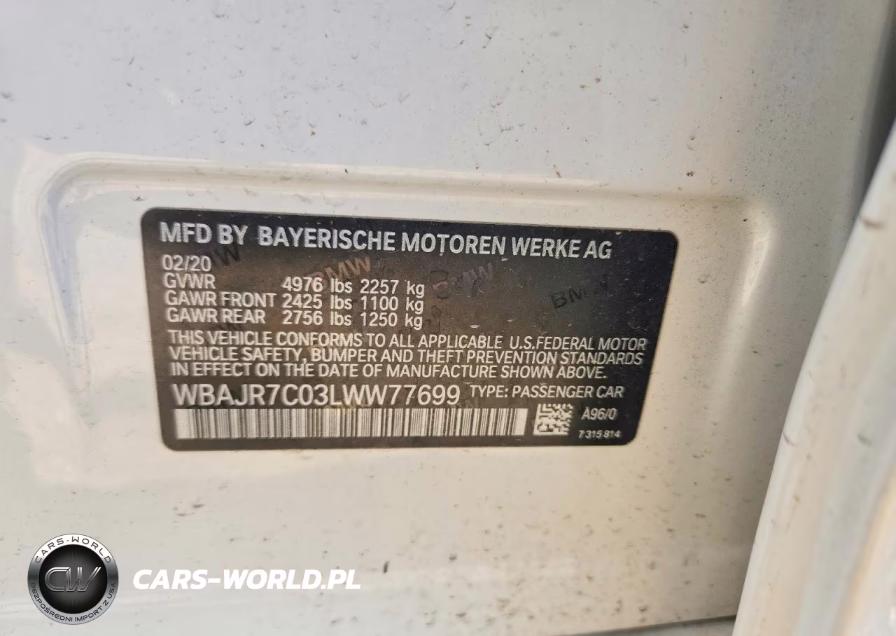 2020 BMW 530 Xi VIN:WBAJR7C03LWW77699 - 12