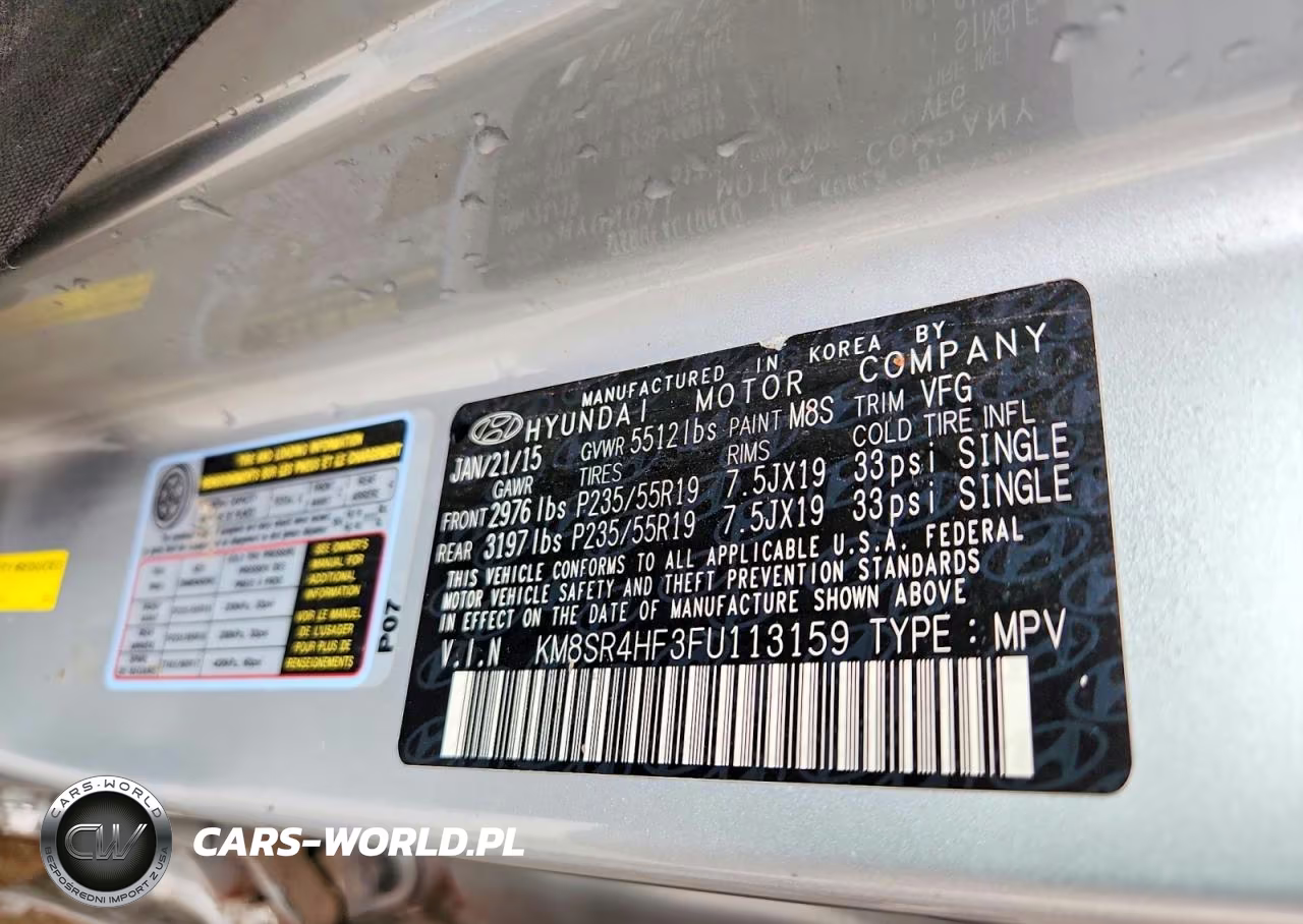 2015 Hyundai Santa Fe Limited VIN:KM8SR4HF3FU113159 - 12