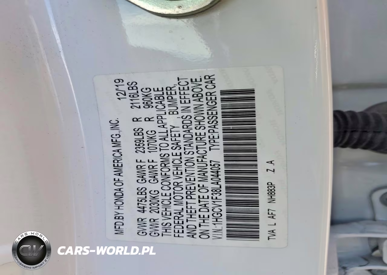 2020 Honda Accord Sport VIN:1HGCV1F38LA044057 - 13