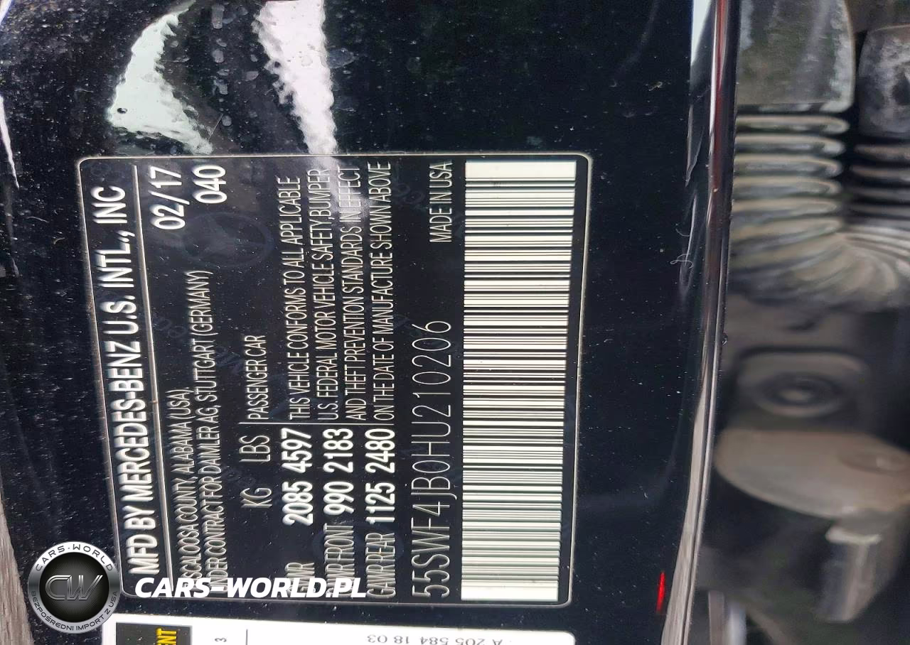 2017 Mercedes-Benz C 300 VIN:55SWF4JB0HU210206 - 12