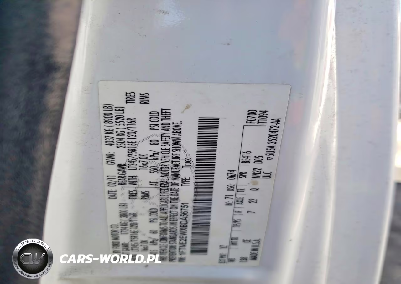 2011 Ford Econoline E250 Van VIN:1FTNE2EWXBDA56751 - 13