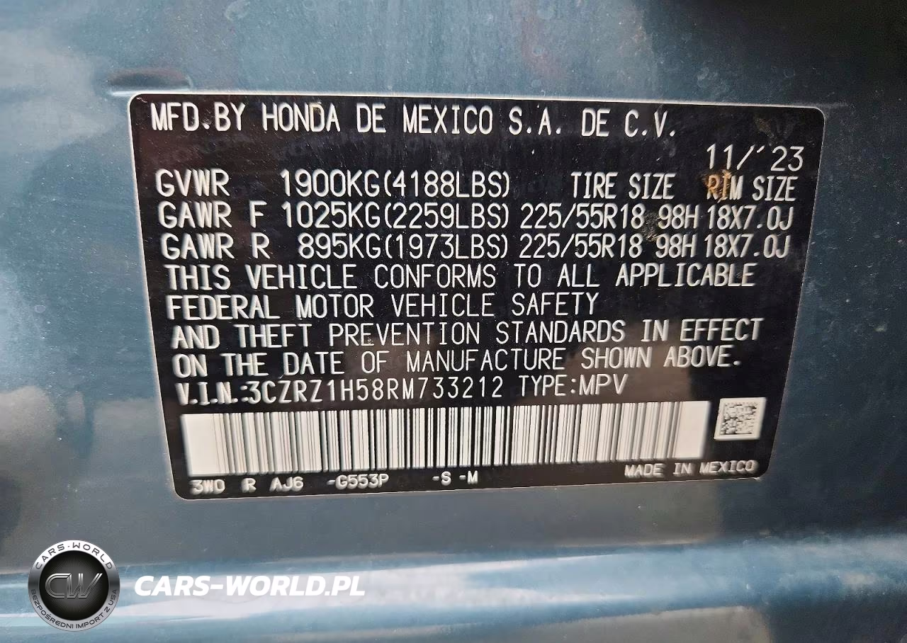 2024 Honda Hr-V Sport VIN:3CZRZ1H58RM733212 - 13