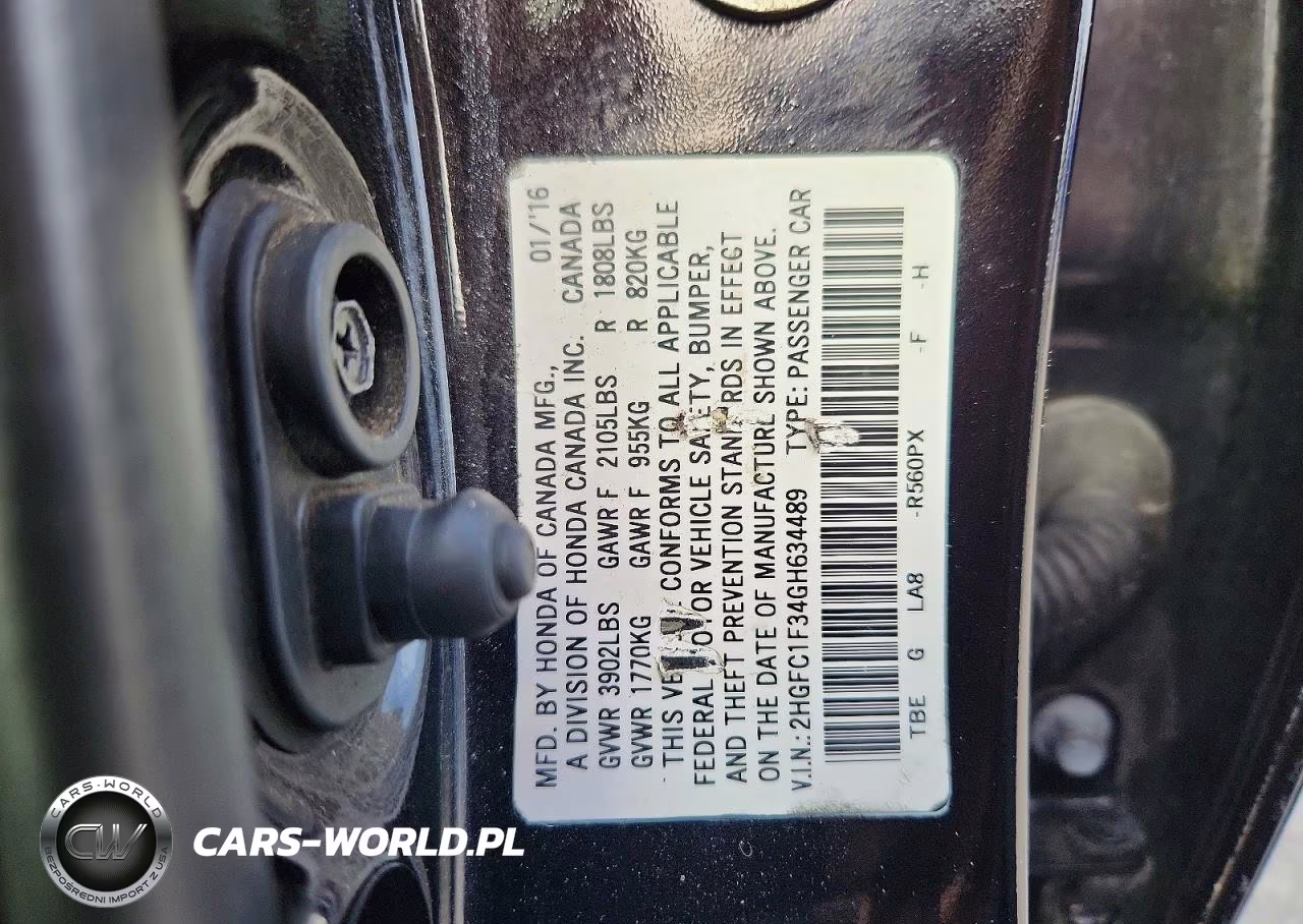 2016 Honda Civic Ex VIN:2HGFC1F34GH634489 - 13