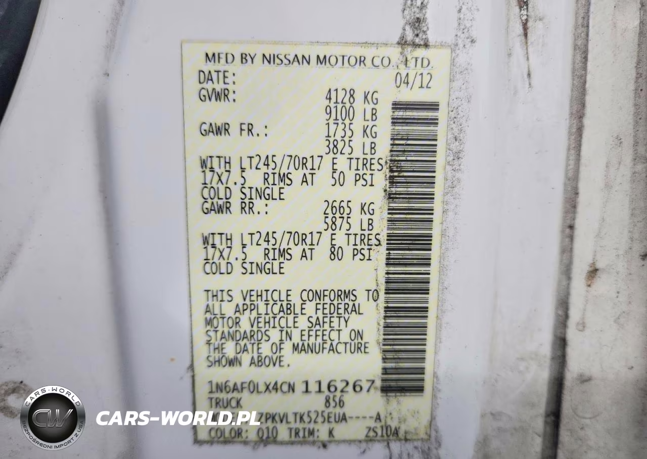 2012 Nissan Nv 2500 Hd S VIN:1N6AF0LX4CN116267 - 13
