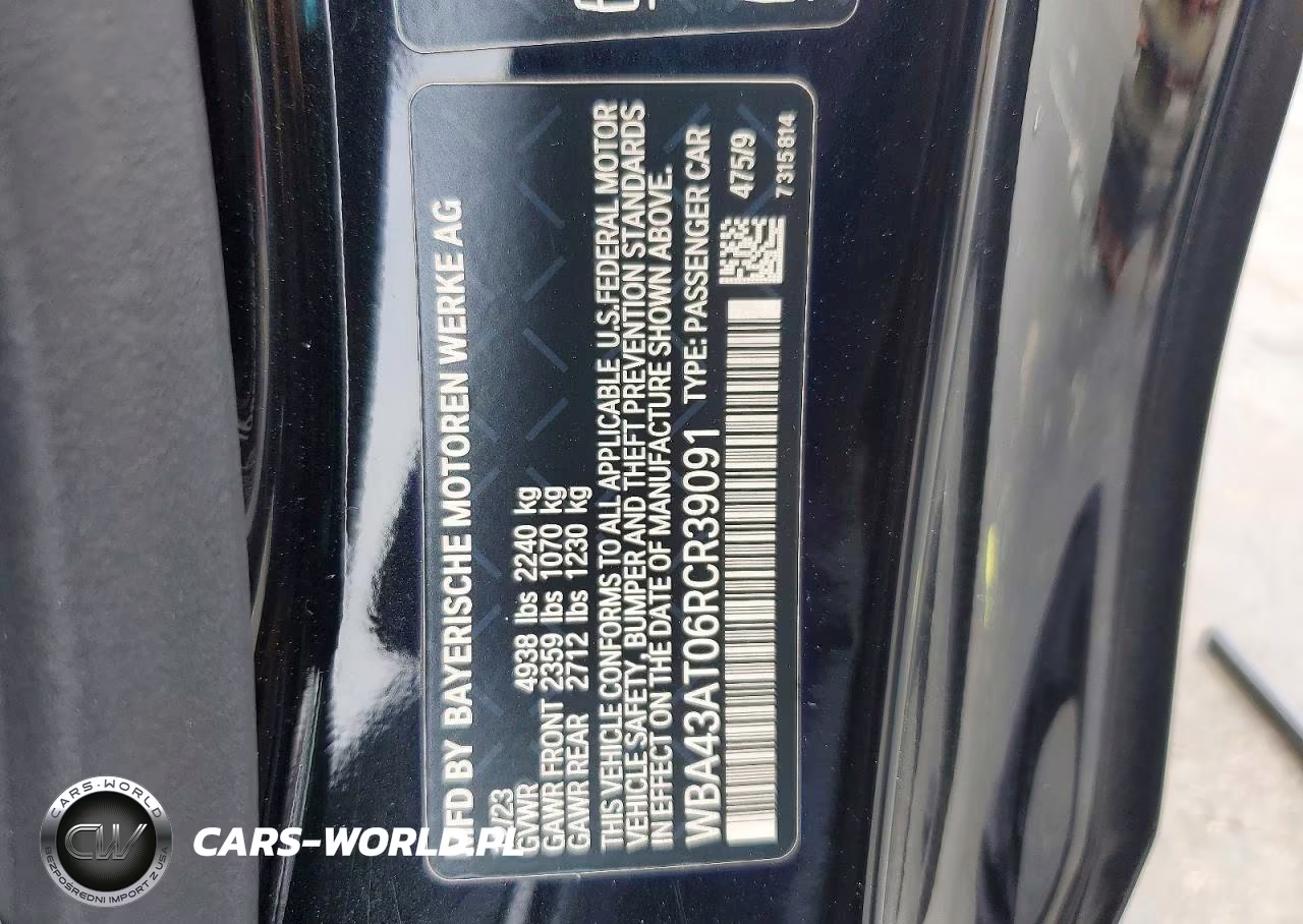 2024 BMW 430Xi VIN:WBA43AT06RCR39091 - 12