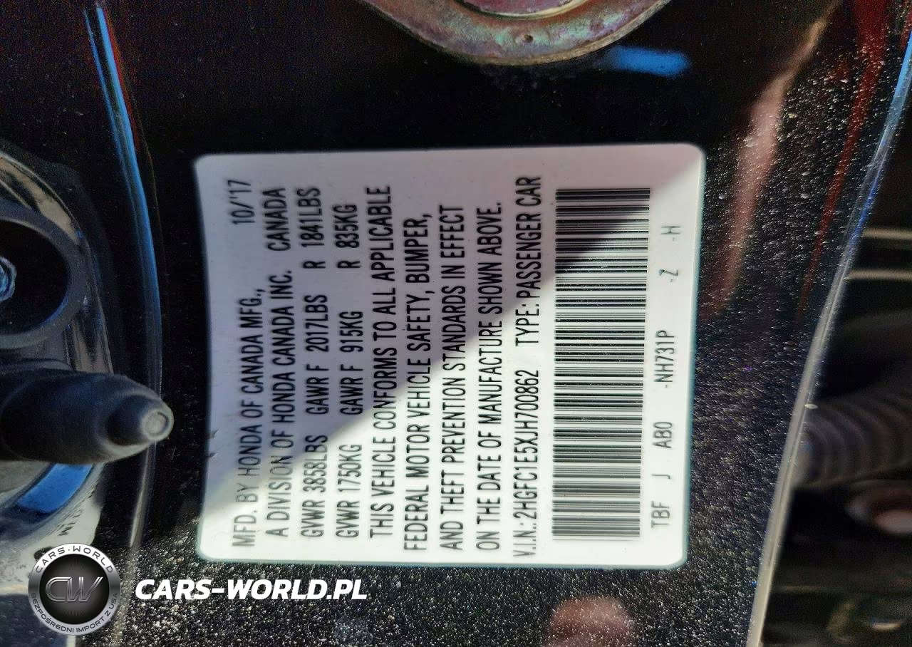 2018 Honda Civic Si VIN:2HGFC1E5XJH700862 - 12