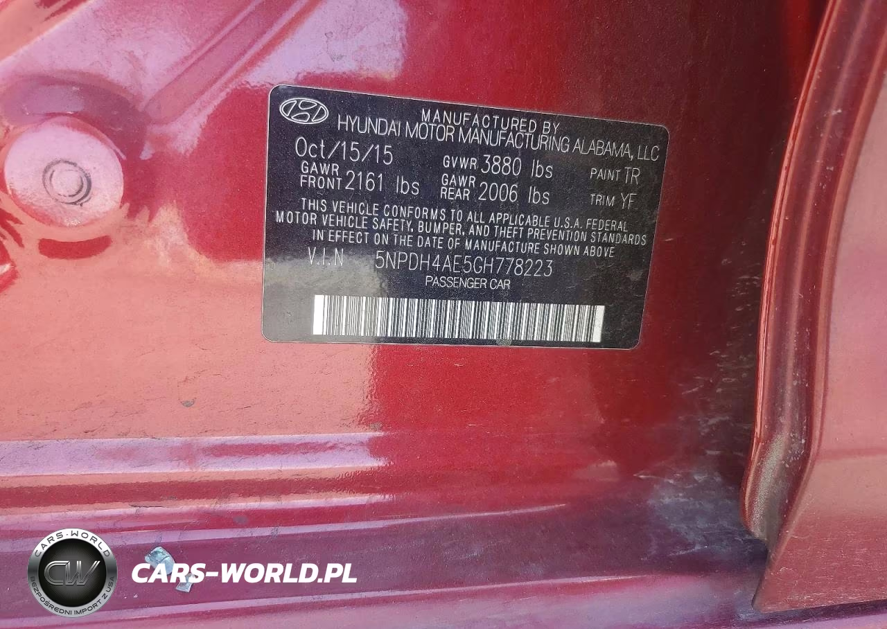 2016 Hyundai Elantra Se VIN:5NPDH4AE5GH778223 - 12