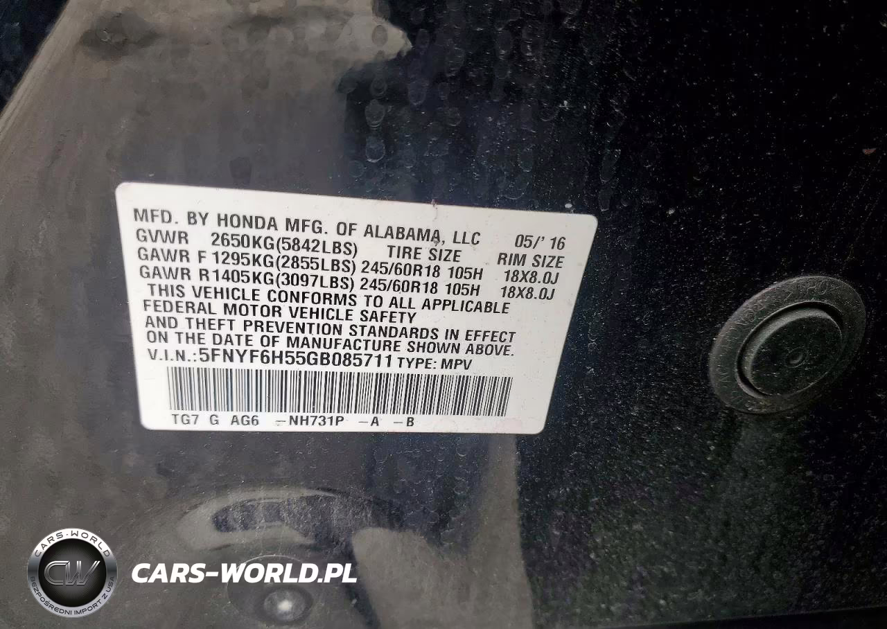 2016 Honda Pilot Exl VIN:5FNYF6H55GB085711 - 13