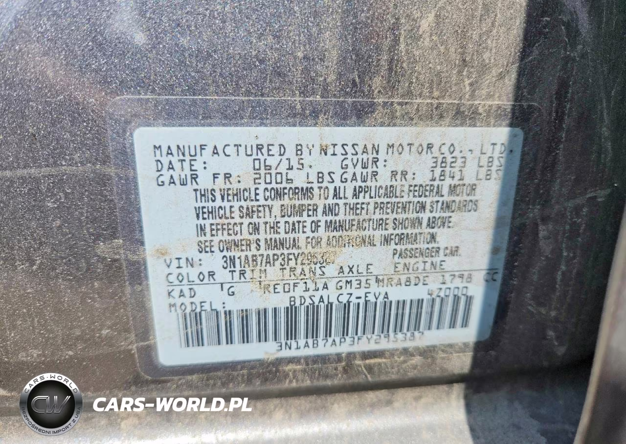 2015 Nissan Sentra S VIN:3N1AB7AP3FY295387 - 12