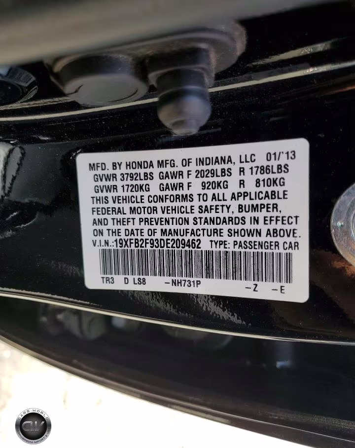 2013 Honda Civic Exl VIN:19XFB2F93DE209462 - 12