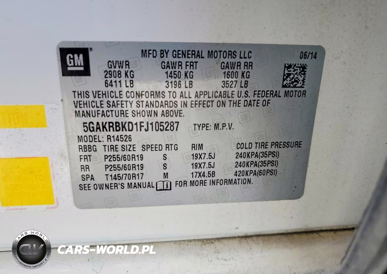 2015 Buick Enclave VIN:5GAKRBKD1FJ105287 - 13