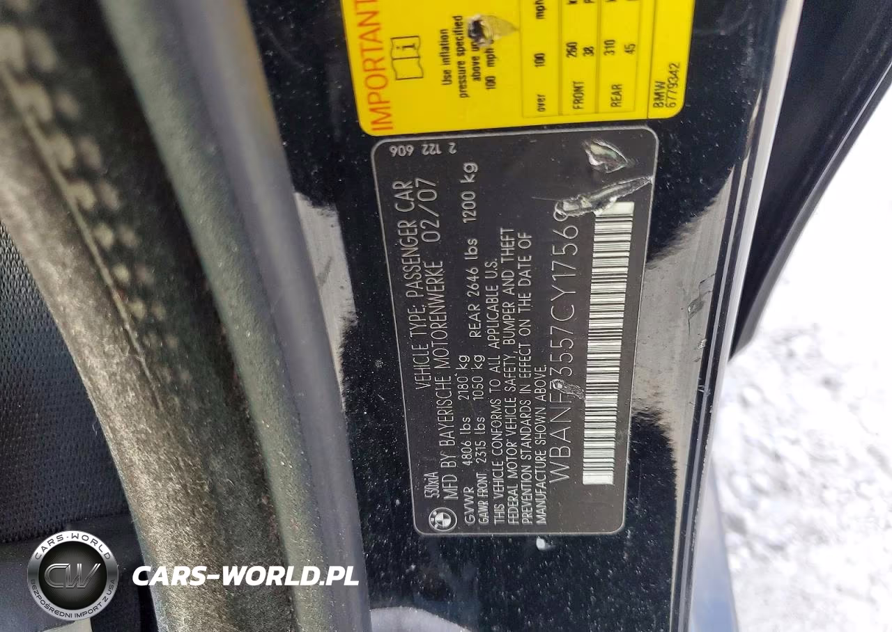 2007 BMW 530 Xi VIN:WBANF73557CY17569 - 12