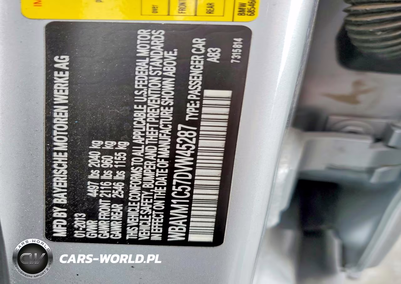 2013 BMW X1 Sdrive28I VIN:WBAVM1C57DVW45287 - 13