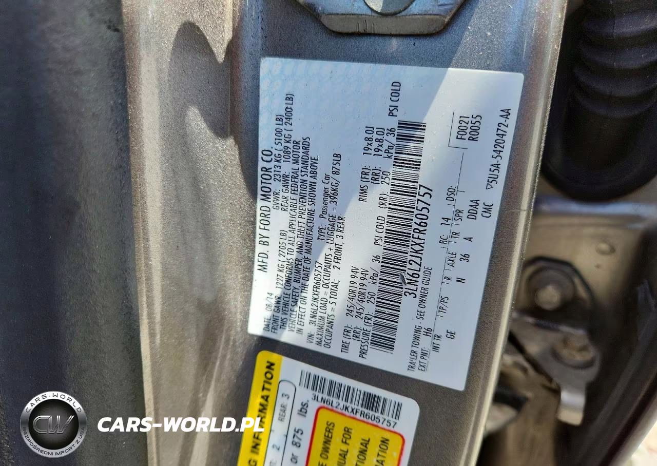 2015 Lincoln Mkz VIN:3LN6L2JKXFR605757 - 12