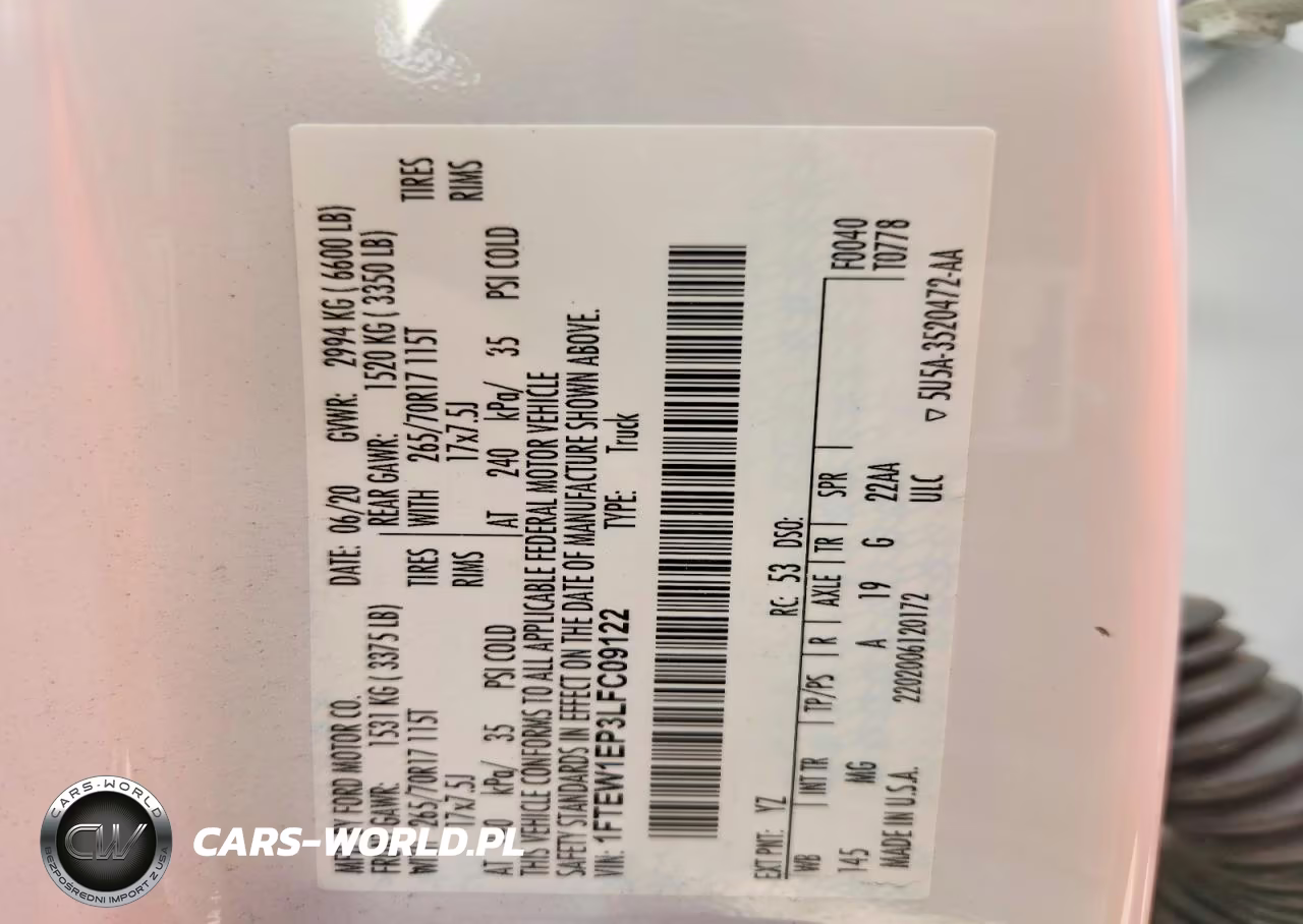 2020 Ford F150 Supercrew VIN:1FTEW1EP3LFC09122 - 12
