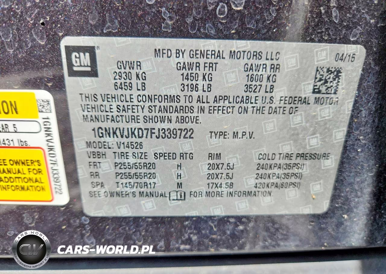 2015 Chevrolet Traverse Ltz VIN:1GNKVJKD7FJ339722 - 13
