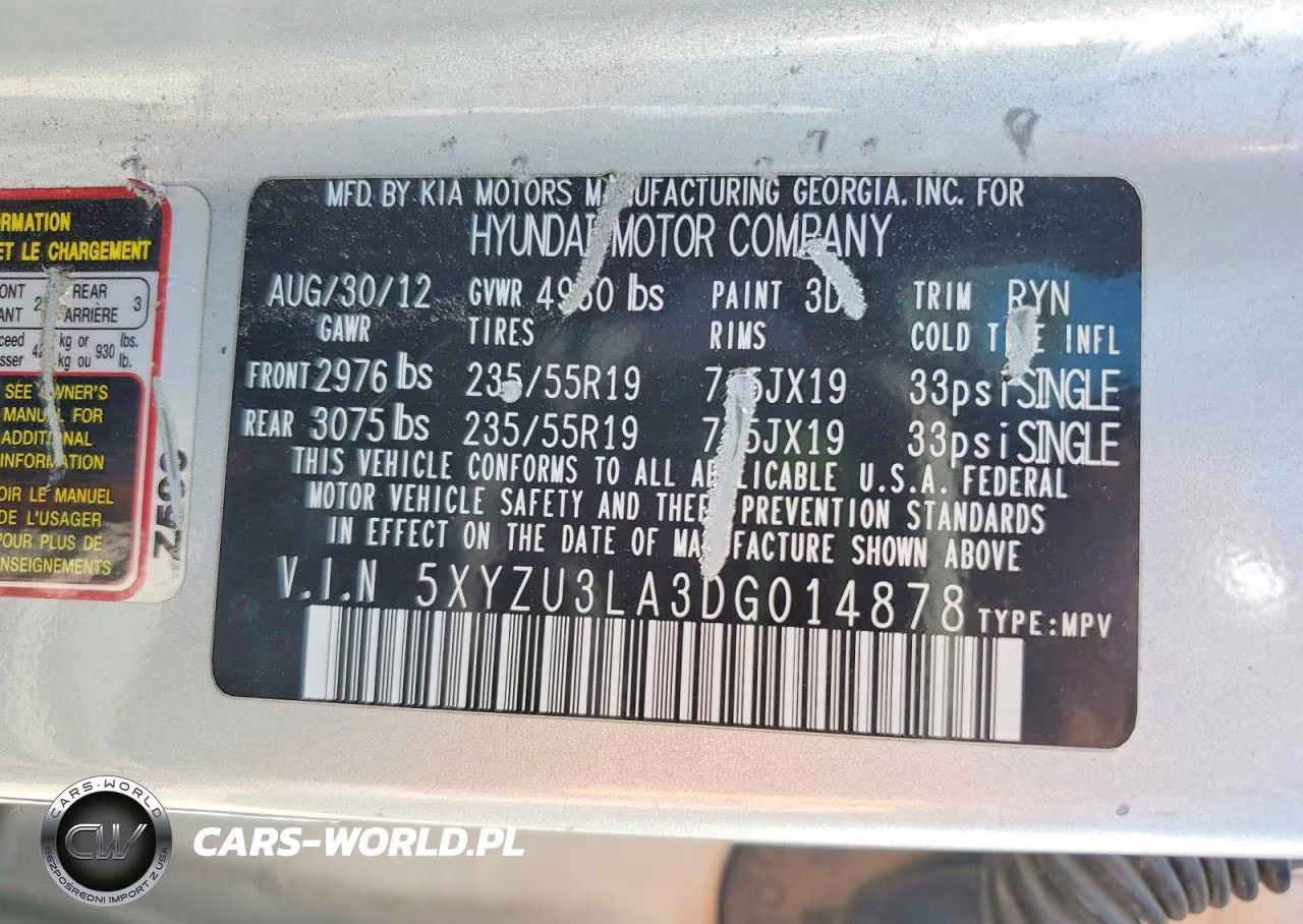 2013 Hyundai Santa Fe Sport 2.0T VIN:5XYZU3LA3DG014878 - 14