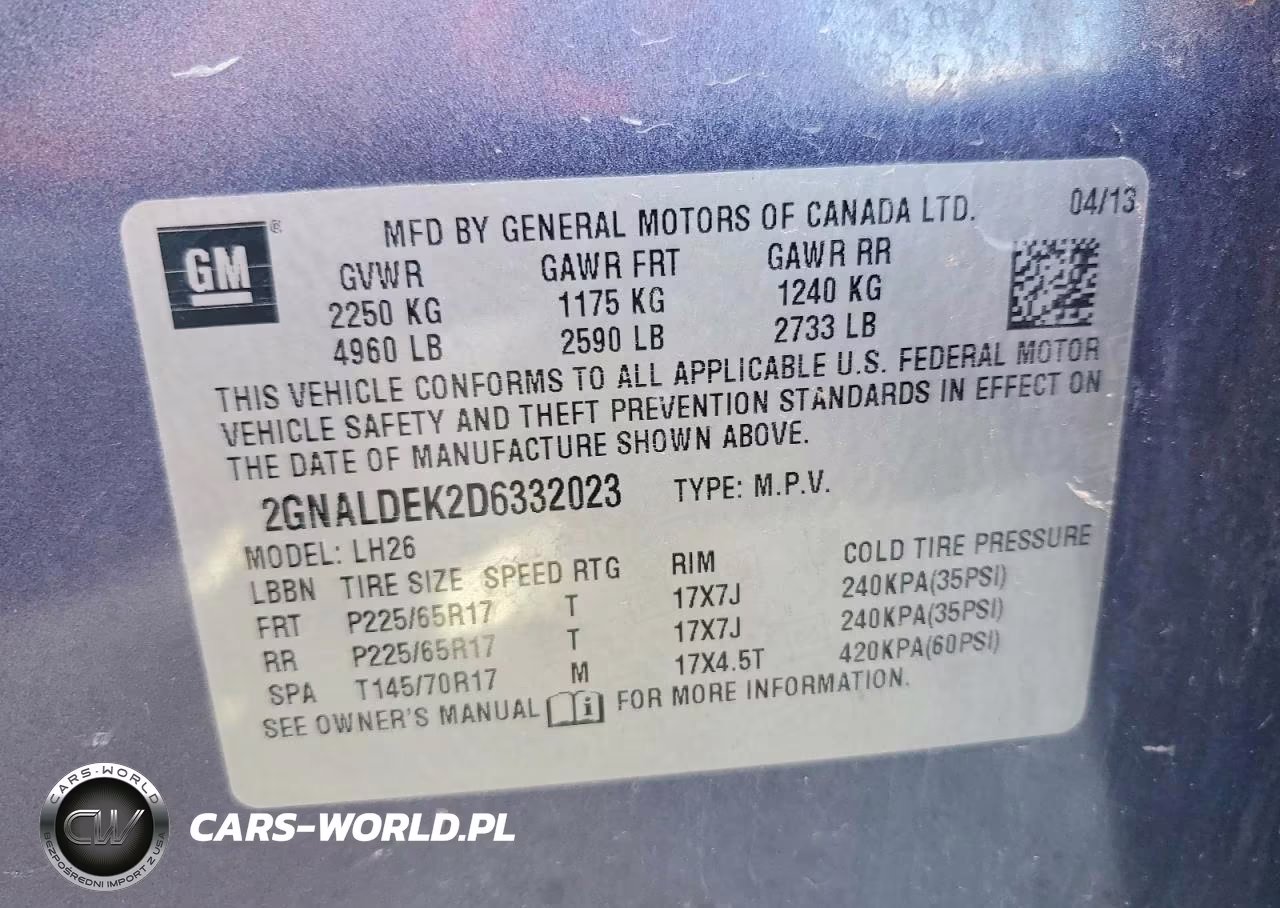 2013 Chevrolet Equinox Lt VIN:2GNALDEK2D6332023 - 13