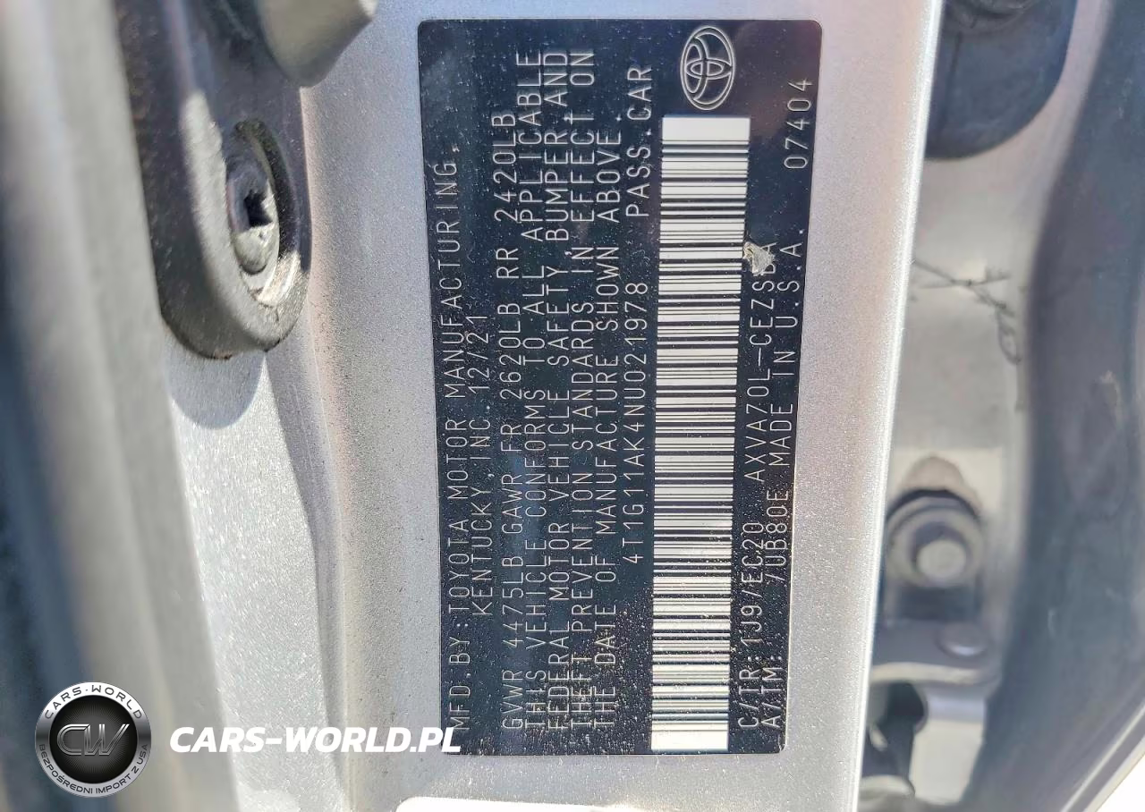 2022 Toyota Camry Se Nightshade VIN:4T1G11AK4NU021978 - 12