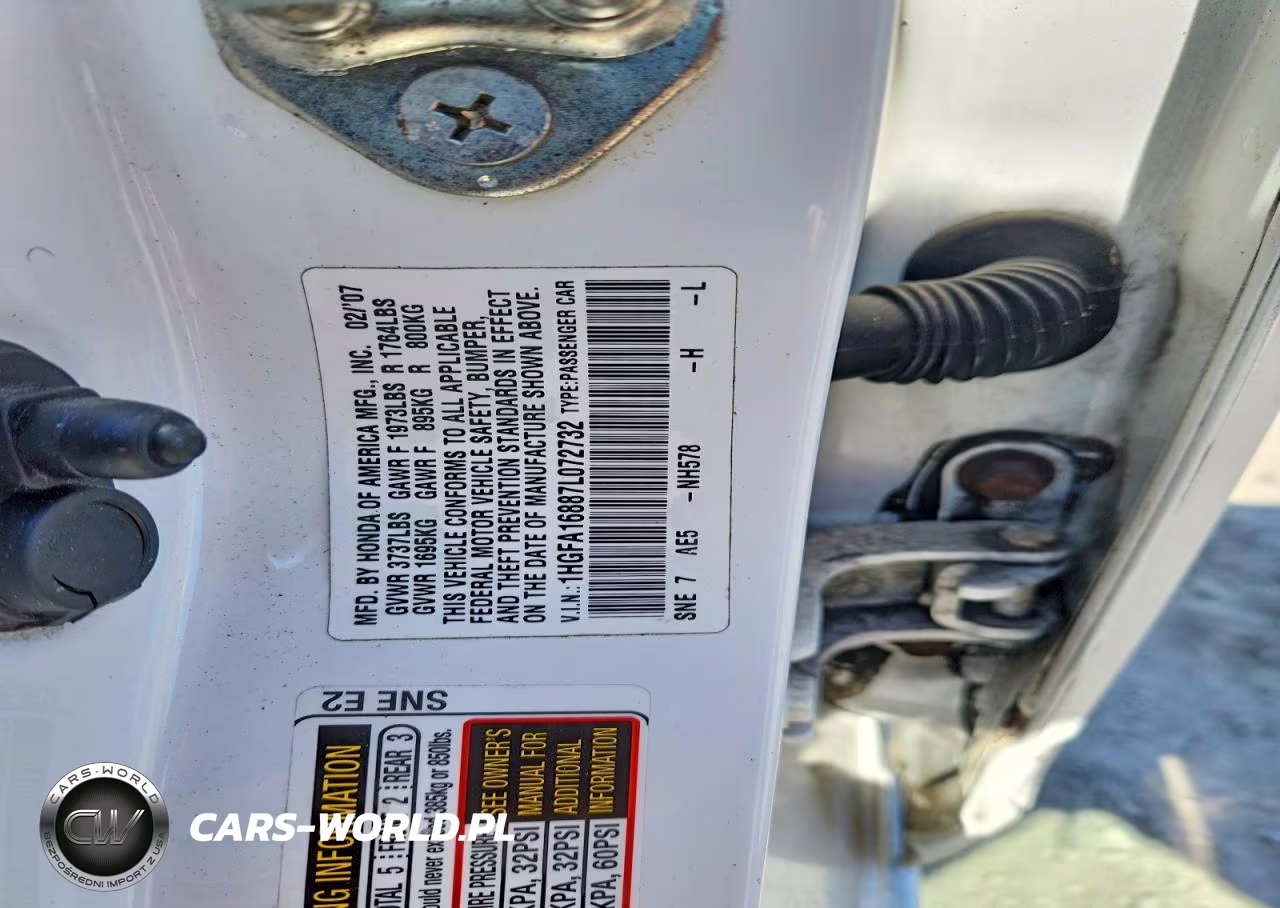 2007 Honda Civic Ex VIN:1HGFA16887L072732 - 12