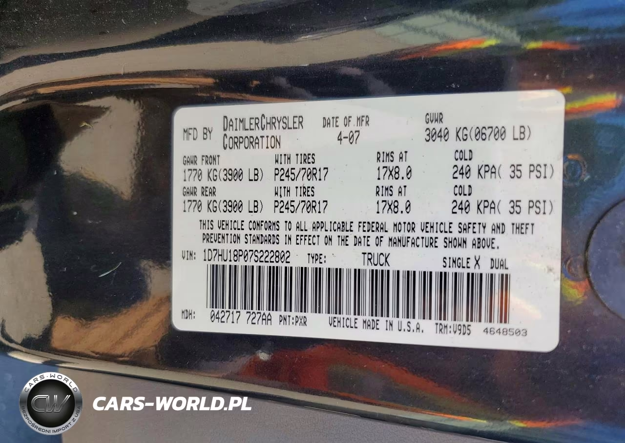 2007 Dodge Ram 1500 St VIN:1D7HU18P07S222802 - 12