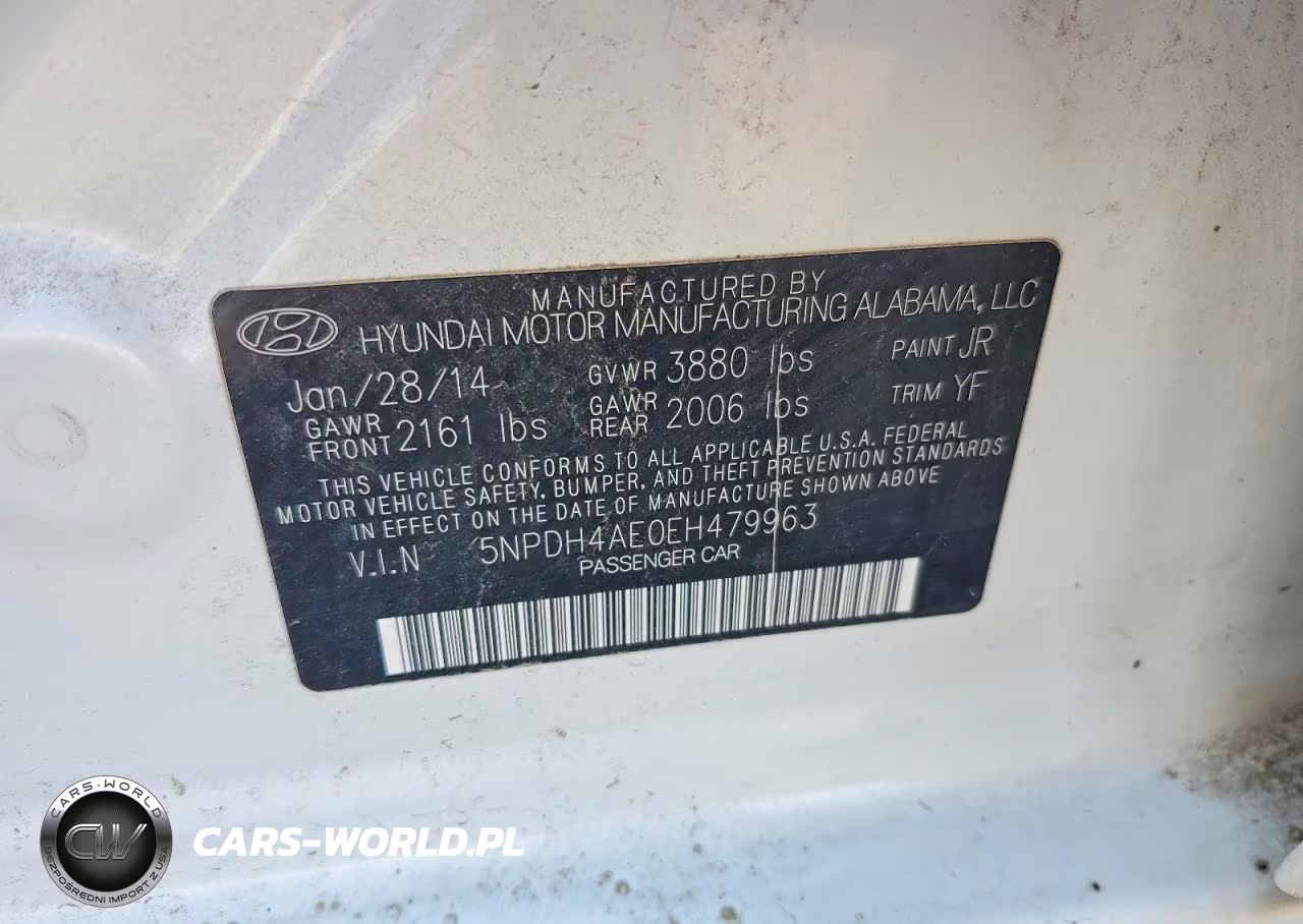 2014 Hyundai Elantra Se VIN:5NPDH4AE0EH479963 - 12