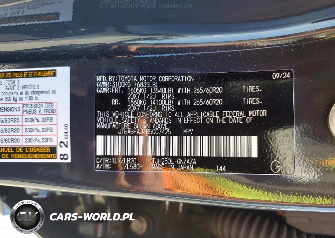 2024 Toyota Land Cruiser Base VIN:JTEABFAJ4R5007425 - 14