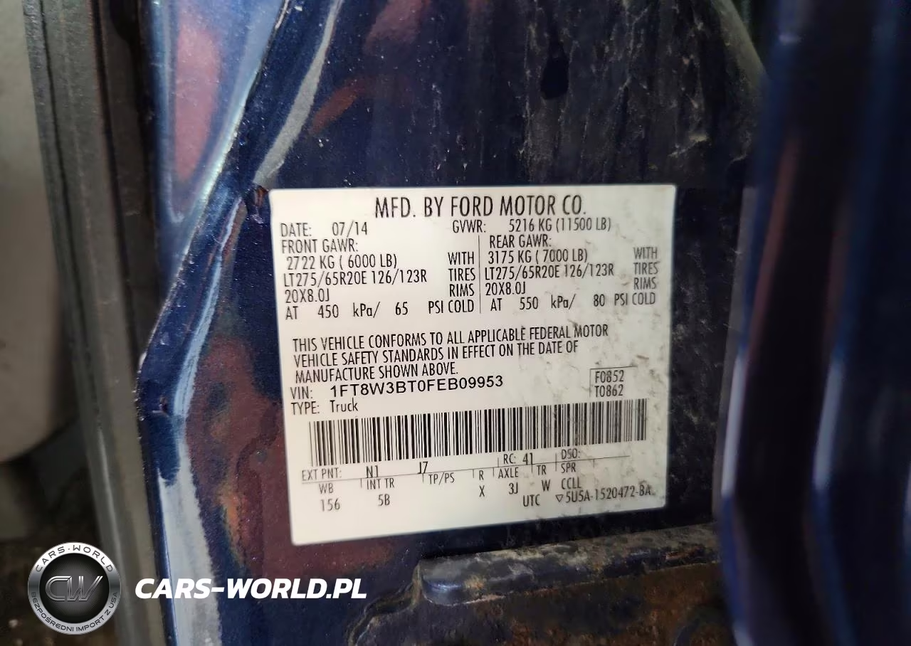 2015 Ford F350 Super Duty VIN:1FT8W3BT0FEB09953 - 12
