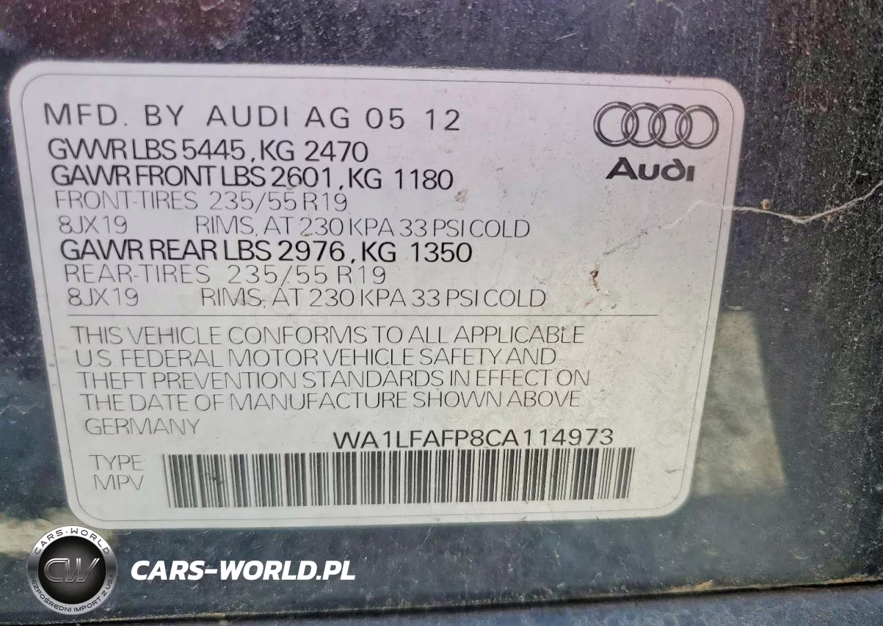 2012 Audi Q5 Premium Plus VIN:WA1LFAFP8CA114973 - 13