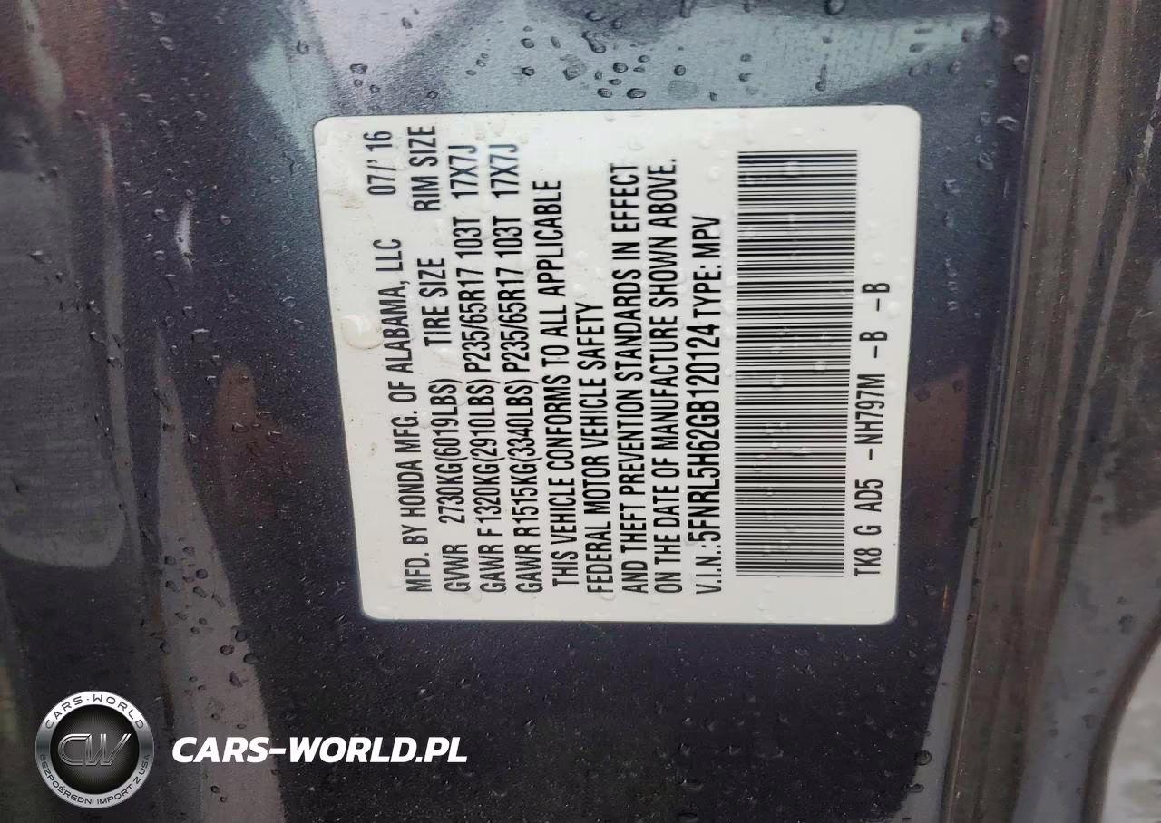 2016 Honda Odyssey Exl VIN:5FNRL5H62GB120124 - 13