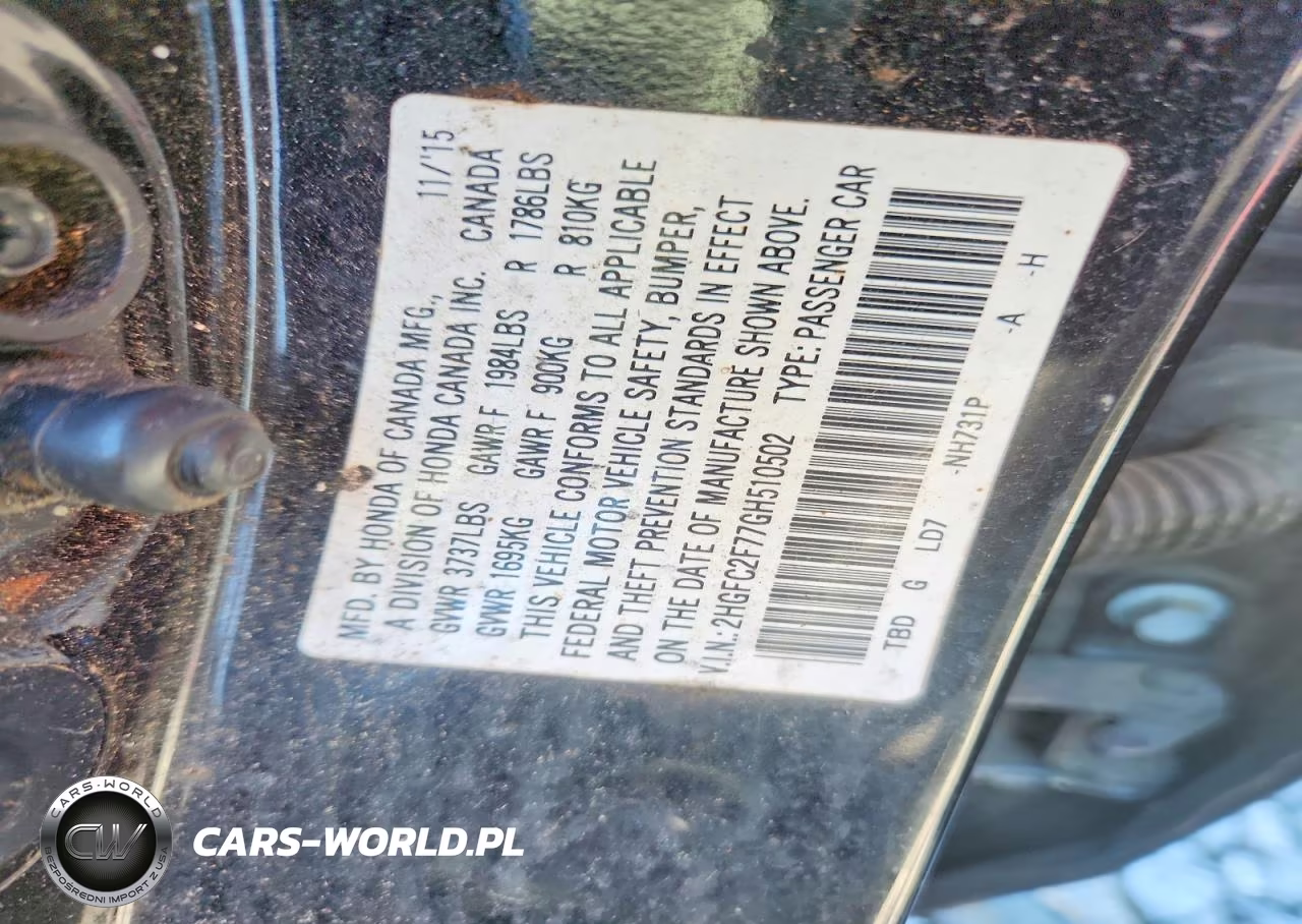 2016 Honda Civic Ex VIN:2HGFC2F77GH510502 - 12