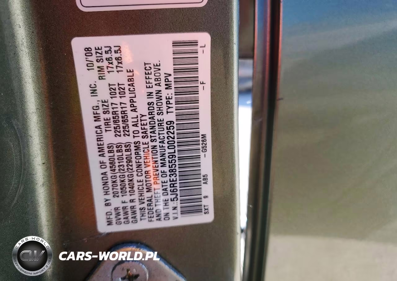2009 Honda Cr-V Ex VIN:5J6RE38559L002259 - 12