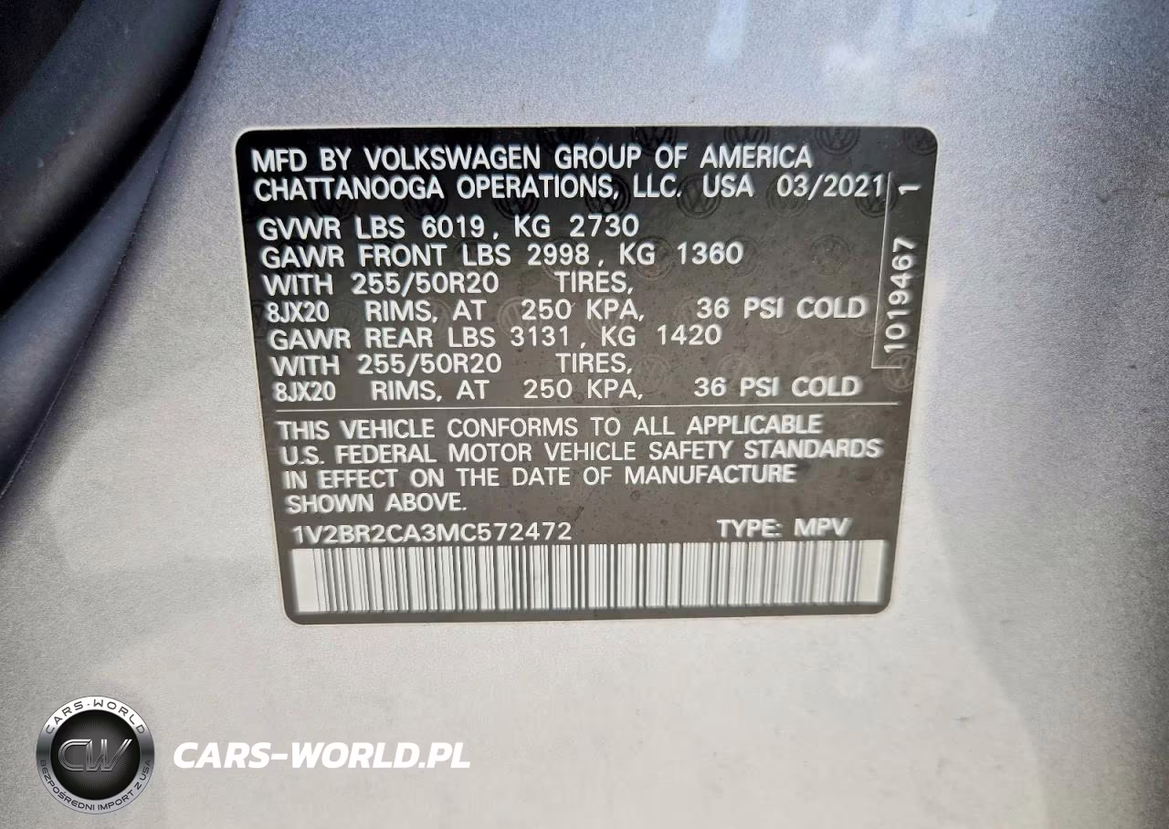 2021 Volkswagen Atlas Sel VIN:1V2BR2CA3MC572472 - 13