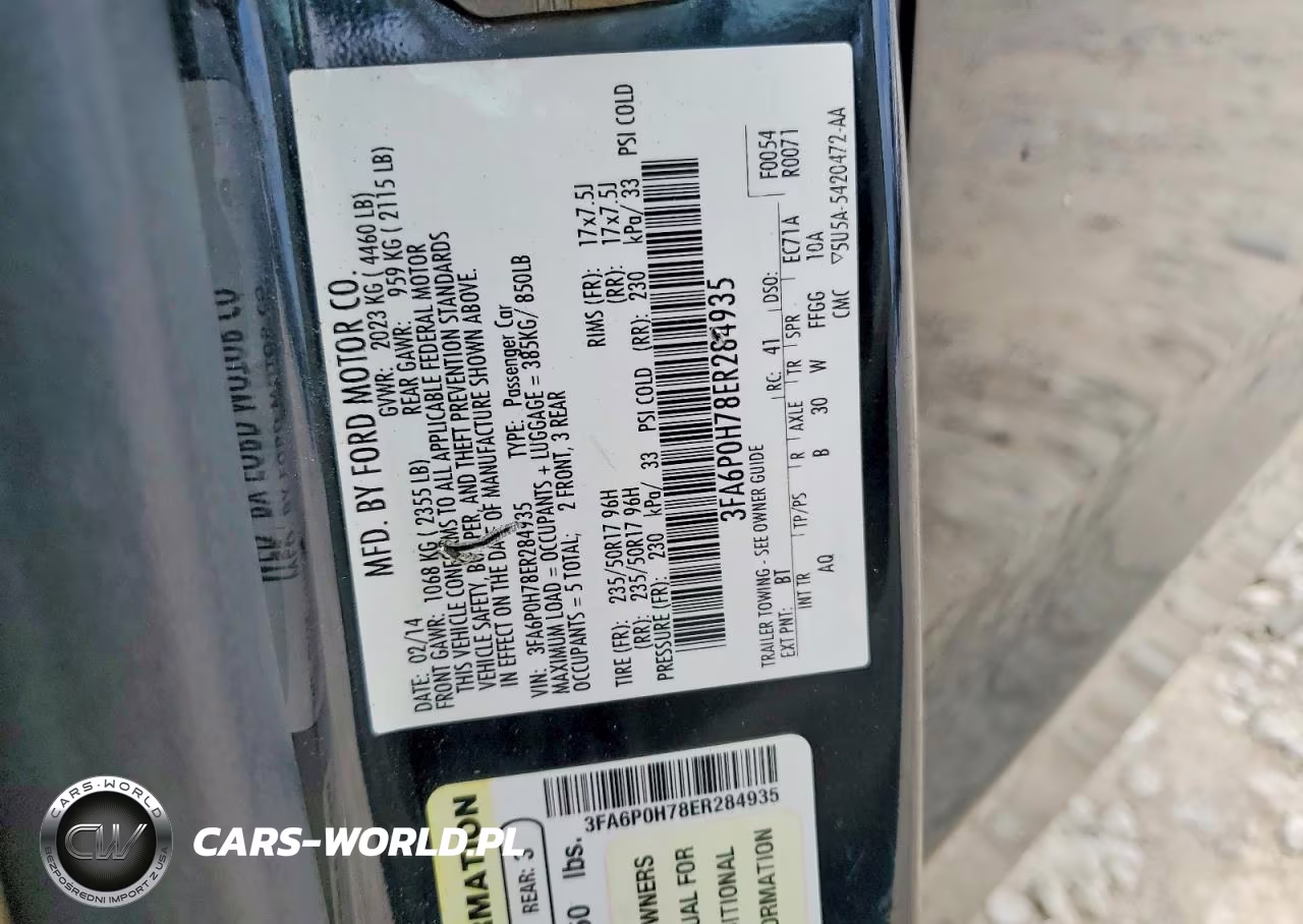 2014 Ford Fusion Se VIN:3FA6P0H78ER284935 - 12