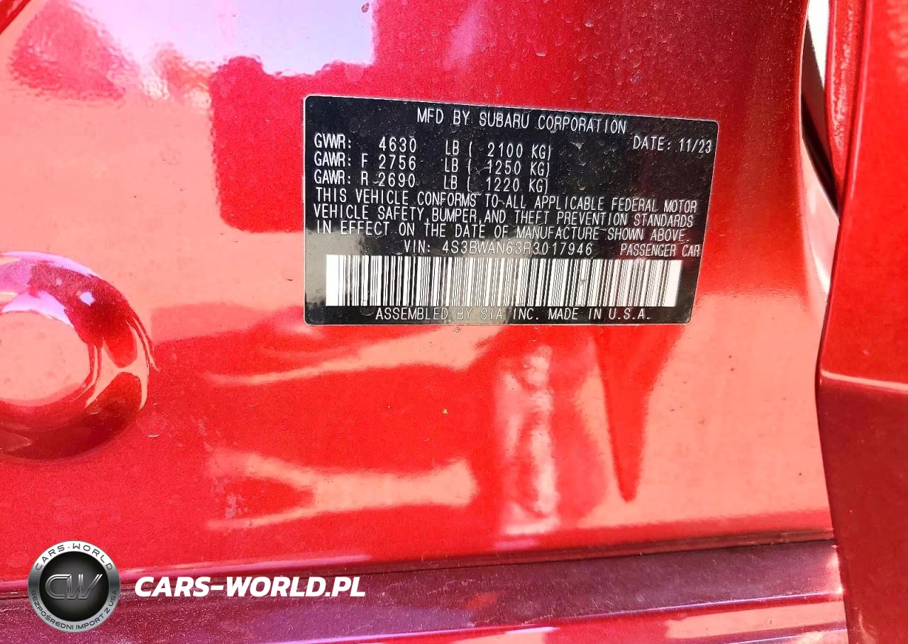 2024 Subaru Legacy Limited VIN:4S3BWAN63R3017946 - 13