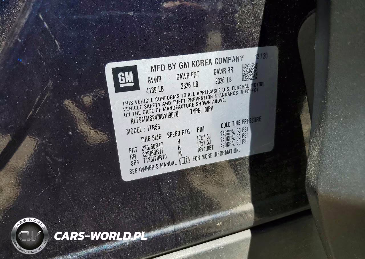 2021 Chevrolet Trailblazer Ls VIN:KL79MMS24MB109070 - 12